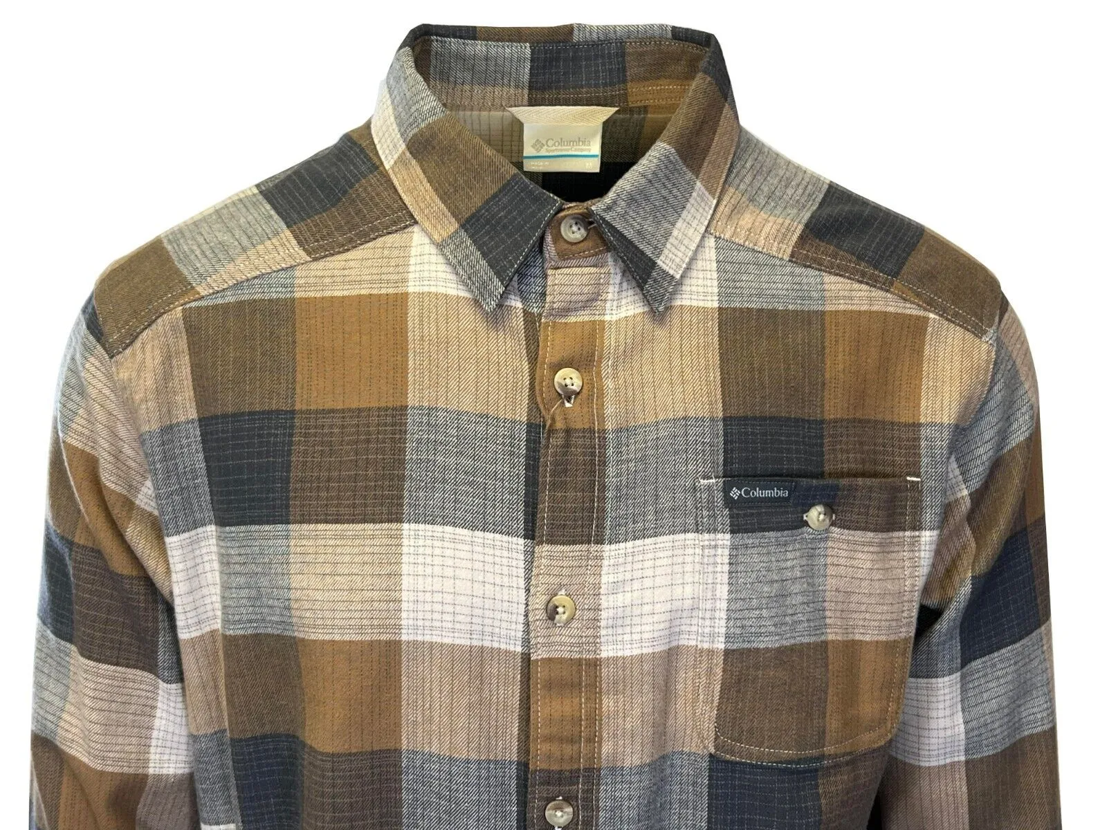 Columbia Men's Dark Stone Shirt Ombre Buffalo Cornell Woods Flannel Shirt (278) Columbia Clothing