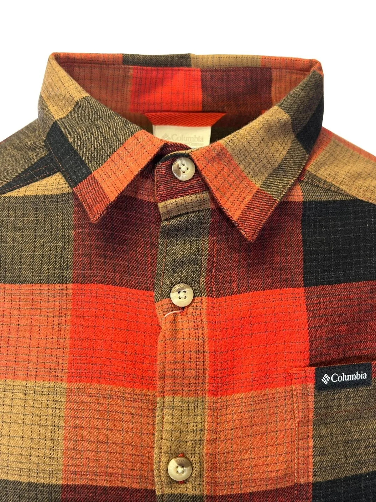 Columbia Men's Red Jasper Buffalo Check Shirt Cornell Woods Flannel L/S (698) Columbia Clothing