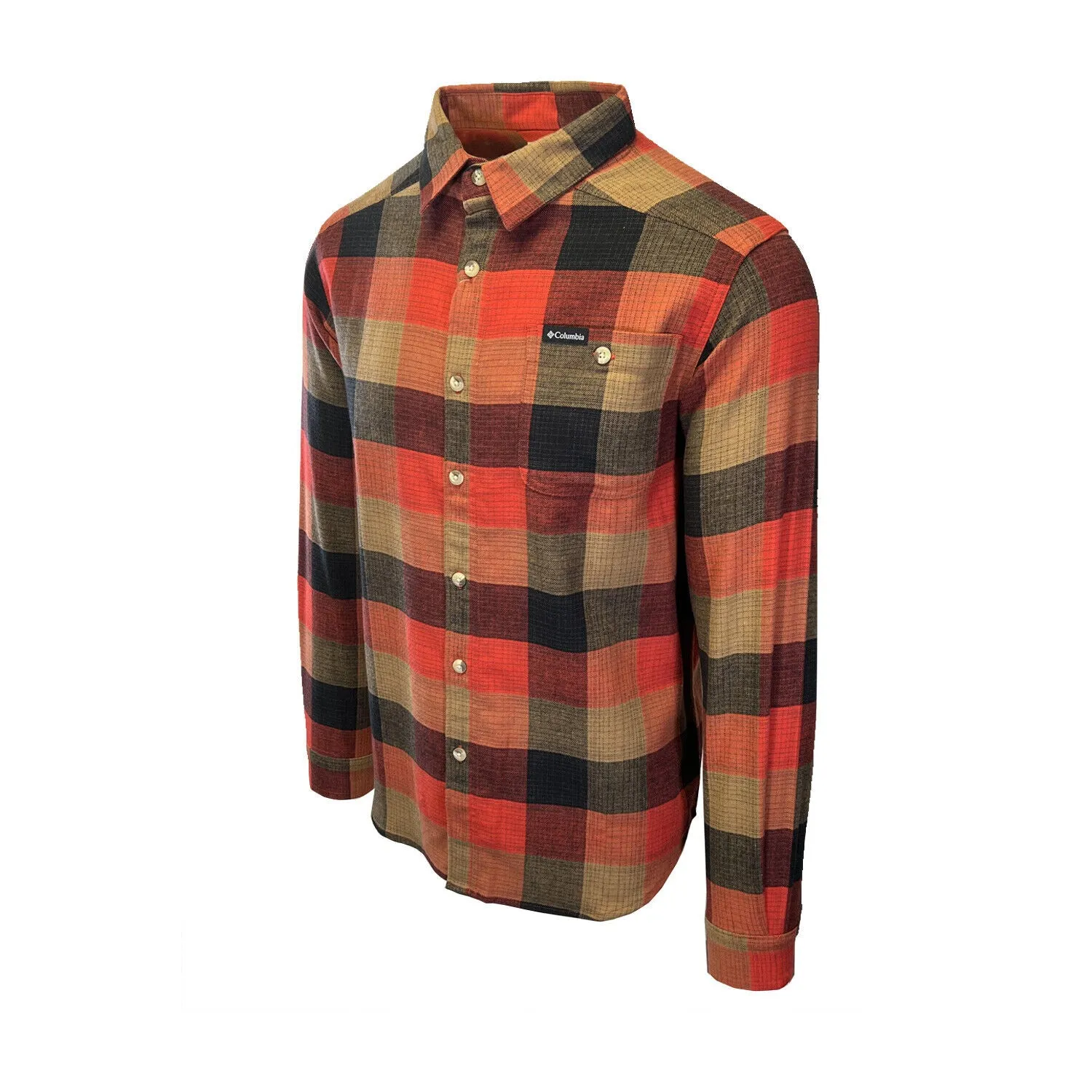 Columbia Men's Red Jasper Buffalo Check Shirt Cornell Woods Flannel L/S (698) Columbia Clothing