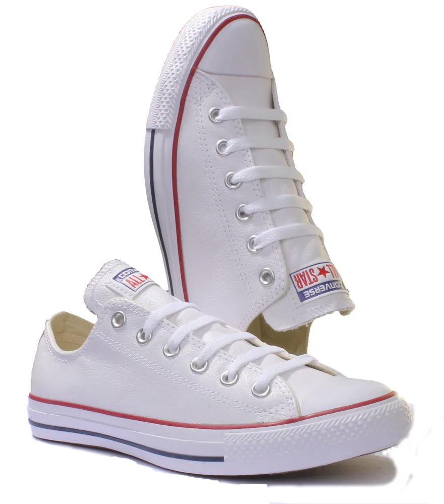 Converse 132173 CT All Star Low Leather Trainer In White Shoes Converse