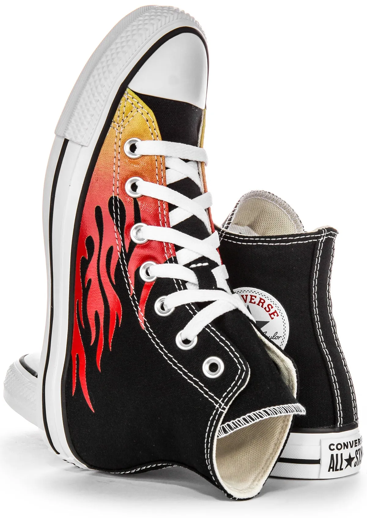 Converse 171130C All Star Flame Hi In Black Red Shoes Converse