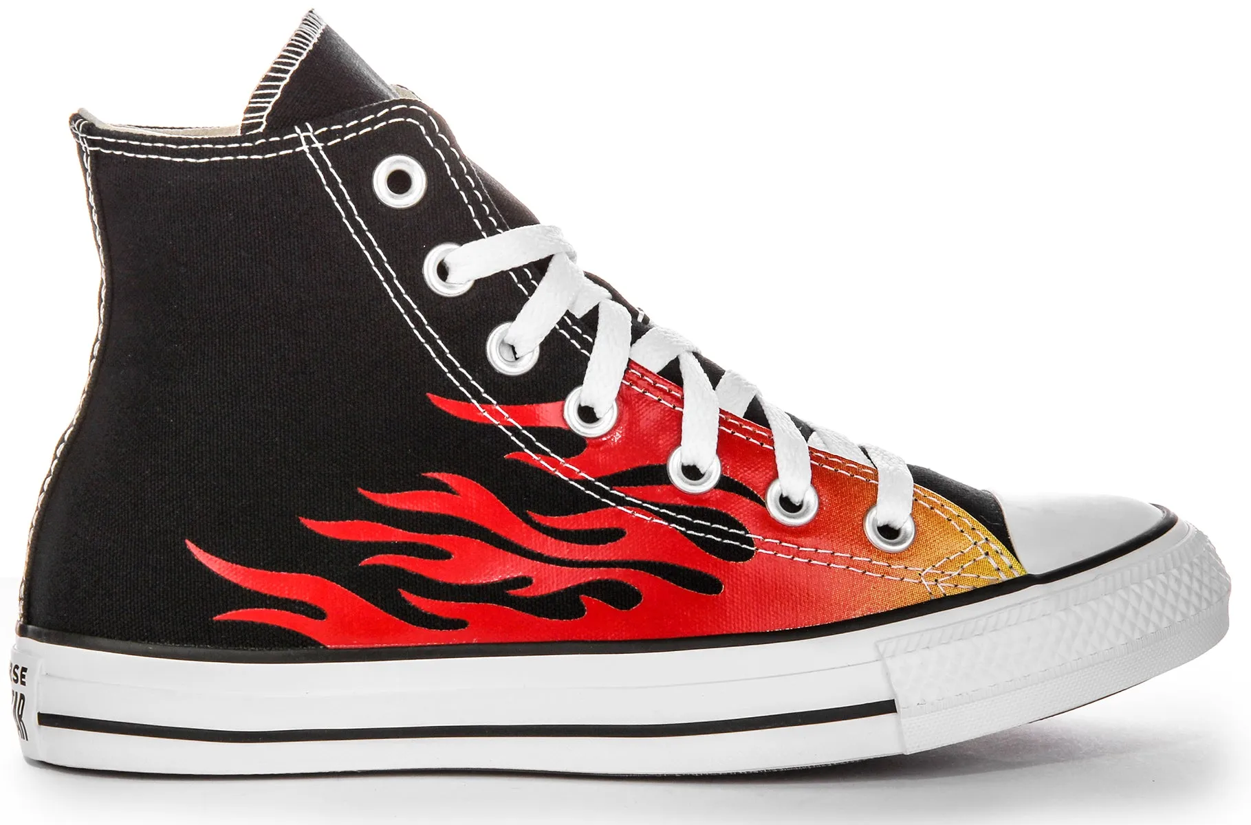 Converse 171130C All Star Flame Hi In Black Red Shoes Converse