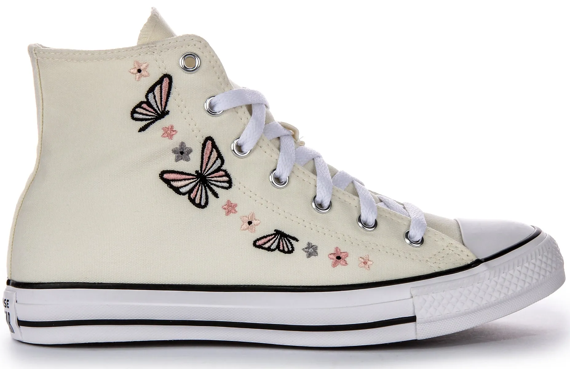 Converse All Star A07336C In White Butterfly Print For Junior Shoes Converse