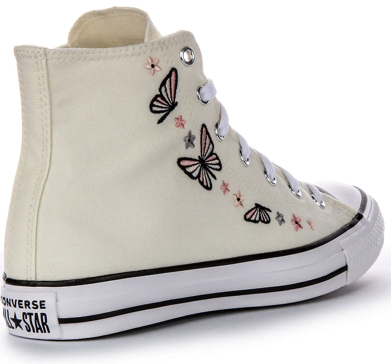 Converse All Star A07336C In White Butterfly Print For Junior Shoes Converse