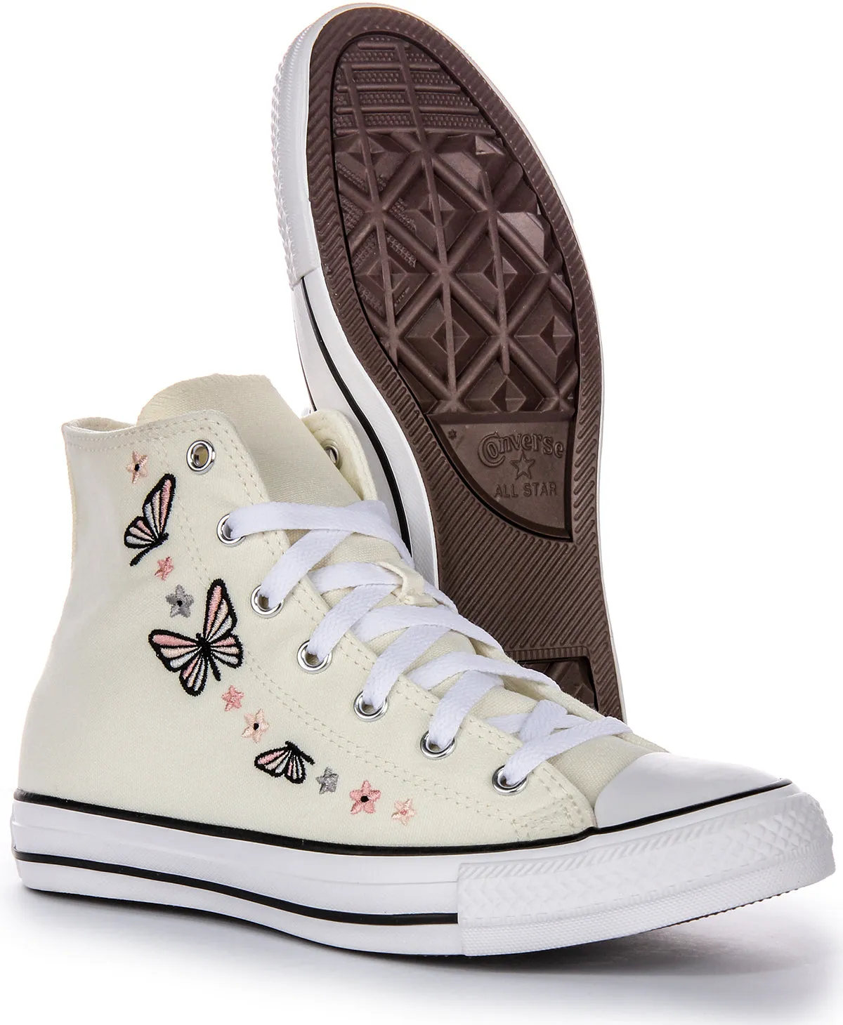 Converse All Star A07336C In White Butterfly Print For Junior Shoes Converse
