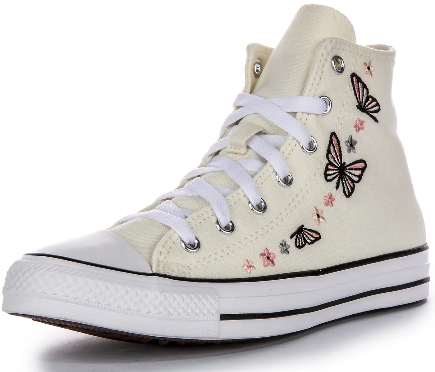 Converse All Star A07336C In White Butterfly Print For Junior Shoes Converse