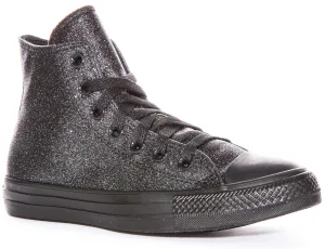 Converse All Star Hi A05432C In Black Glitter Shoes Converse