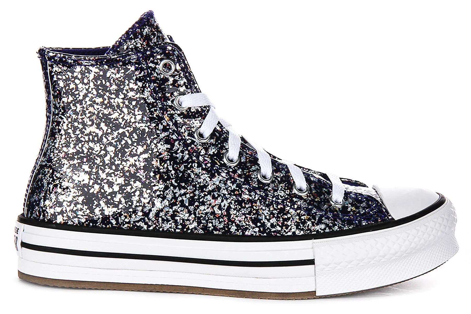 Converse All Star High A10043C In Navy Glitter For Junior Shoes Converse
