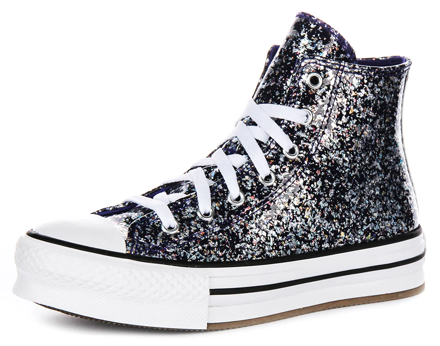 Converse All Star High A10043C In Navy Glitter For Junior Shoes Converse