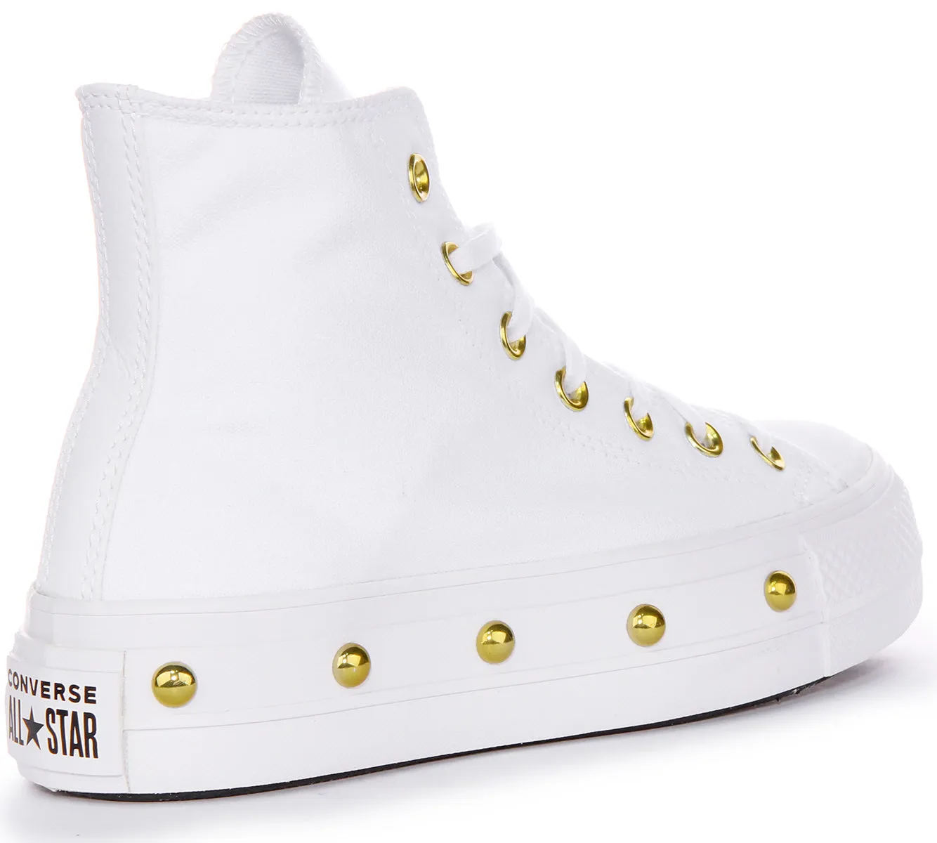 Converse All Star Lift A06787C In White Gold Studds Shoes Converse