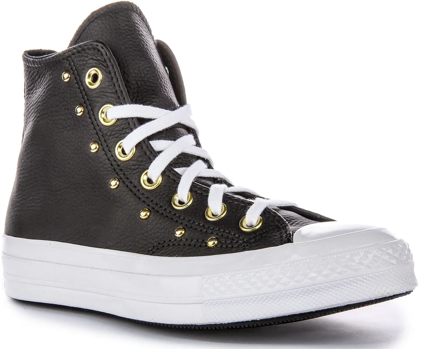 Converse All Star Lift A06809C In Black Gold Leather Shoes Converse