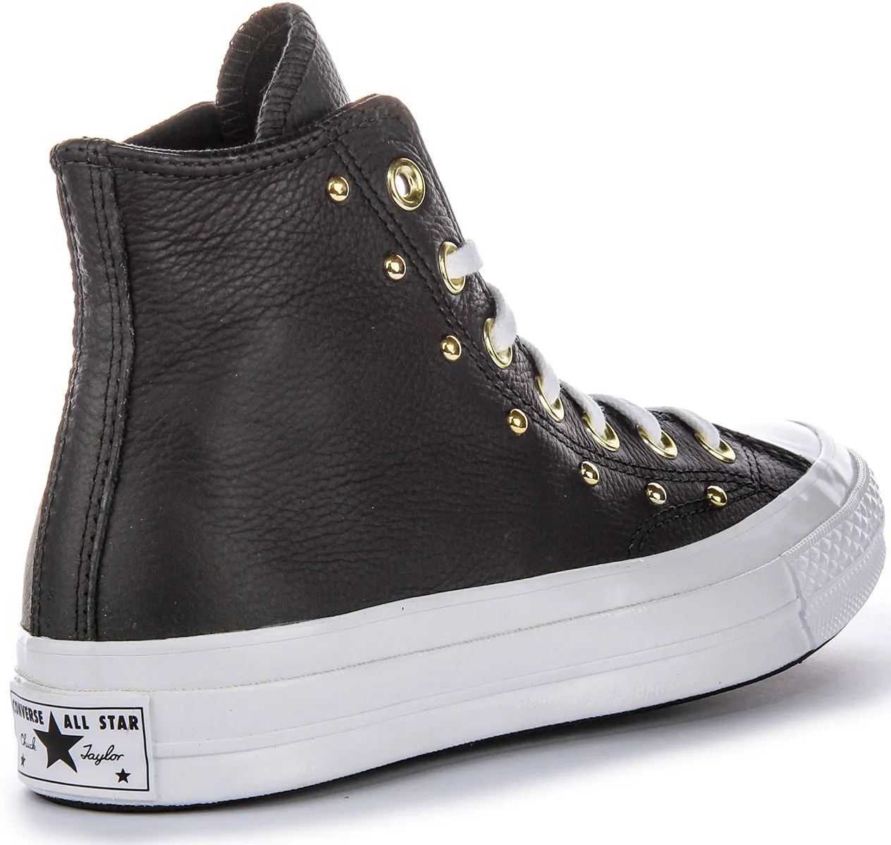 Converse All Star Lift A06809C In Black Gold Leather Shoes Converse