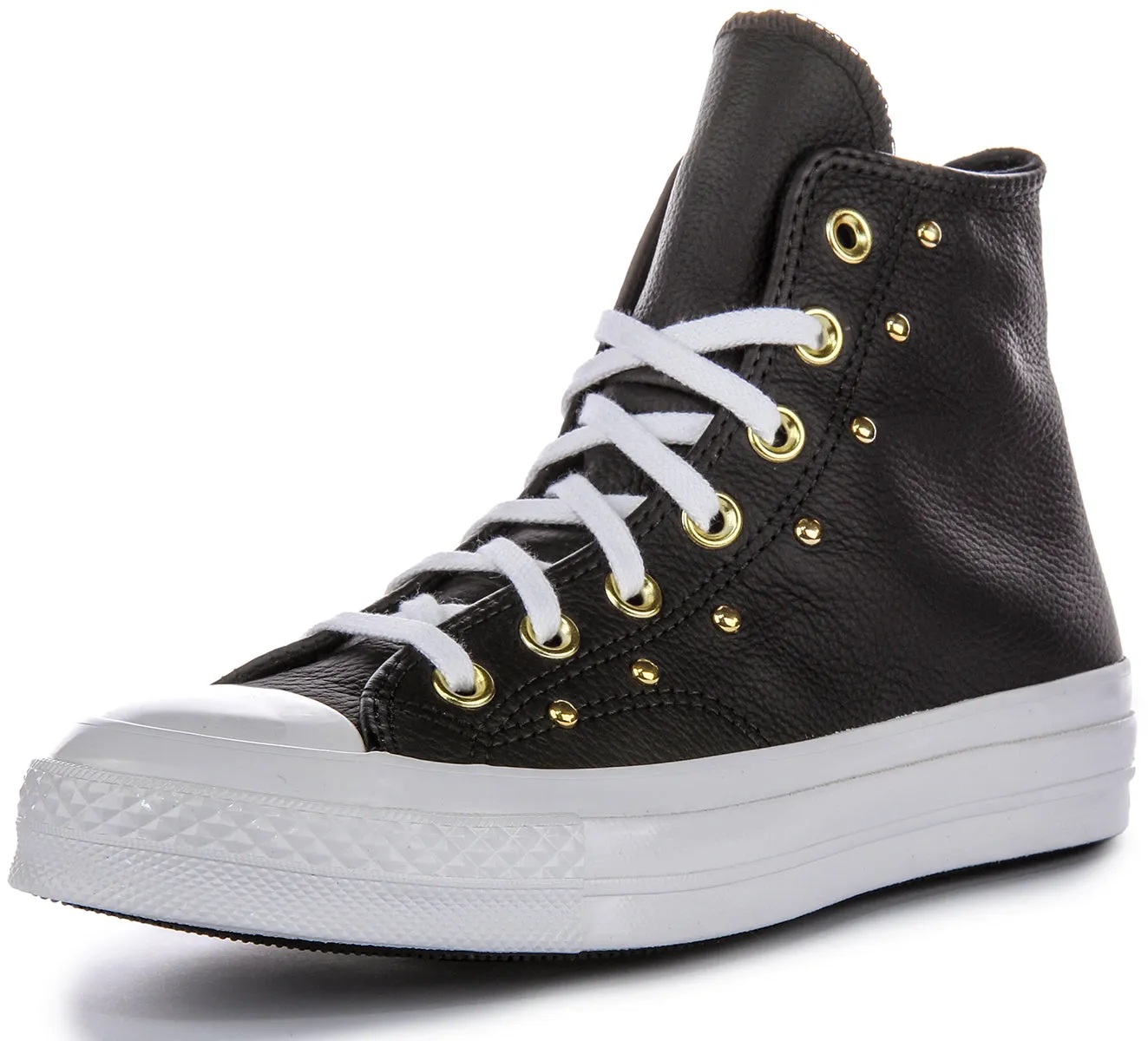Converse All Star Lift A06809C In Black Gold Leather Shoes Converse