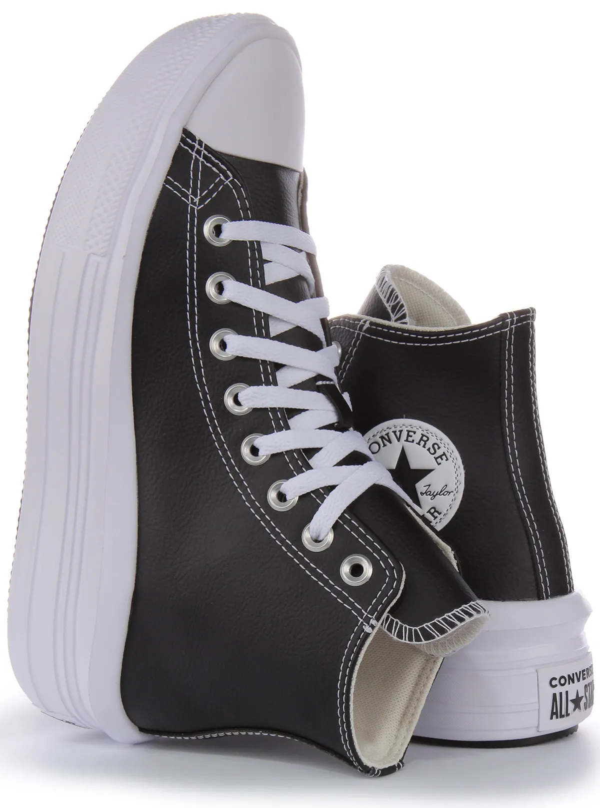 Converse All Star Move A04294C In Black White Leather Shoes Converse