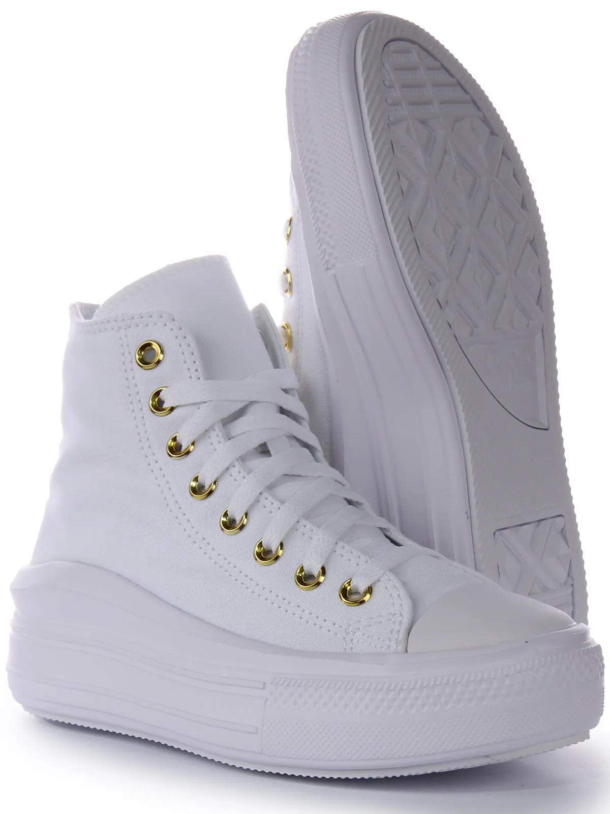 Converse All Star Move Platform A05459C In White Gold Shoes Converse