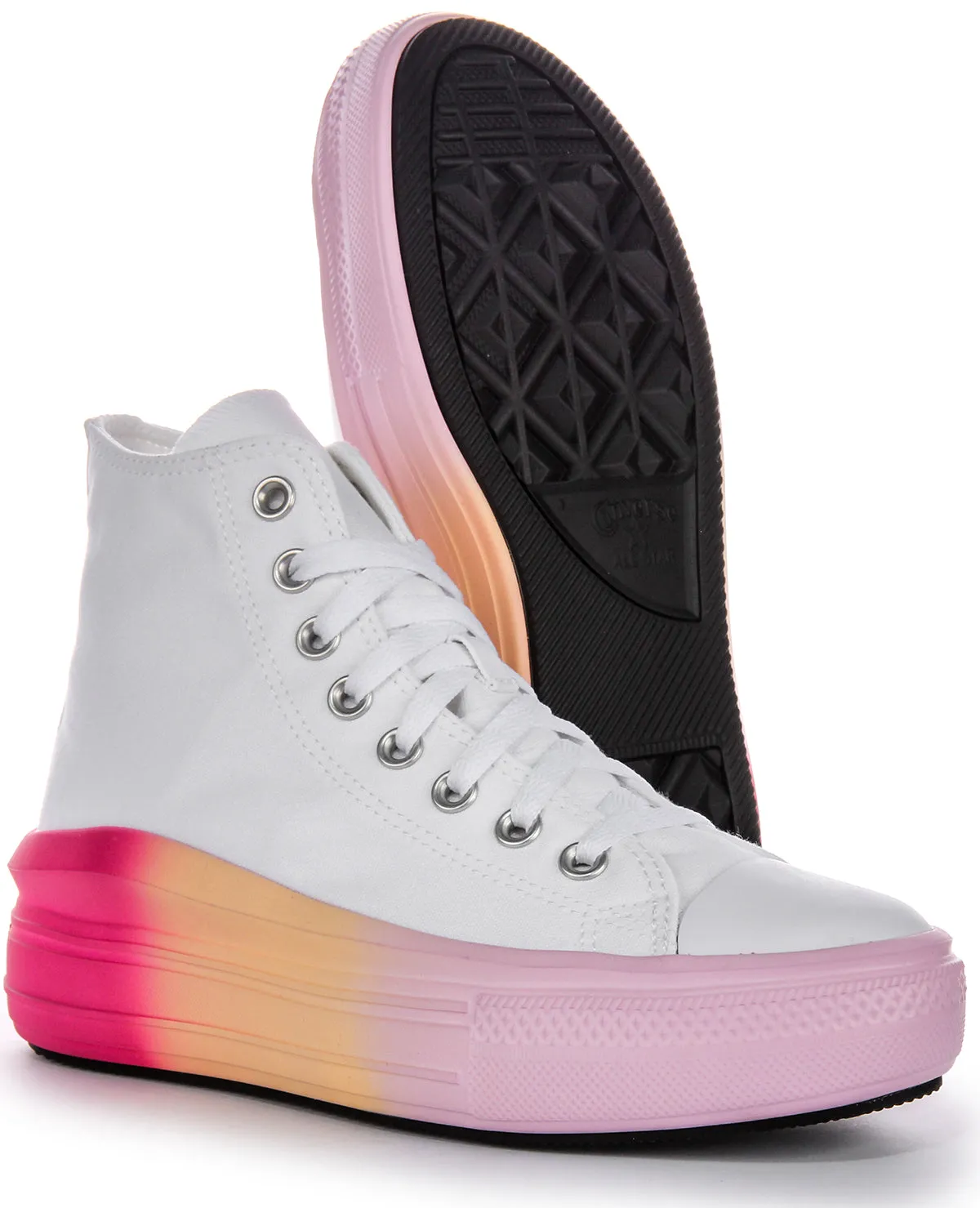 Converse All Star Movie A07372C In White Pink For Junior Shoes Converse