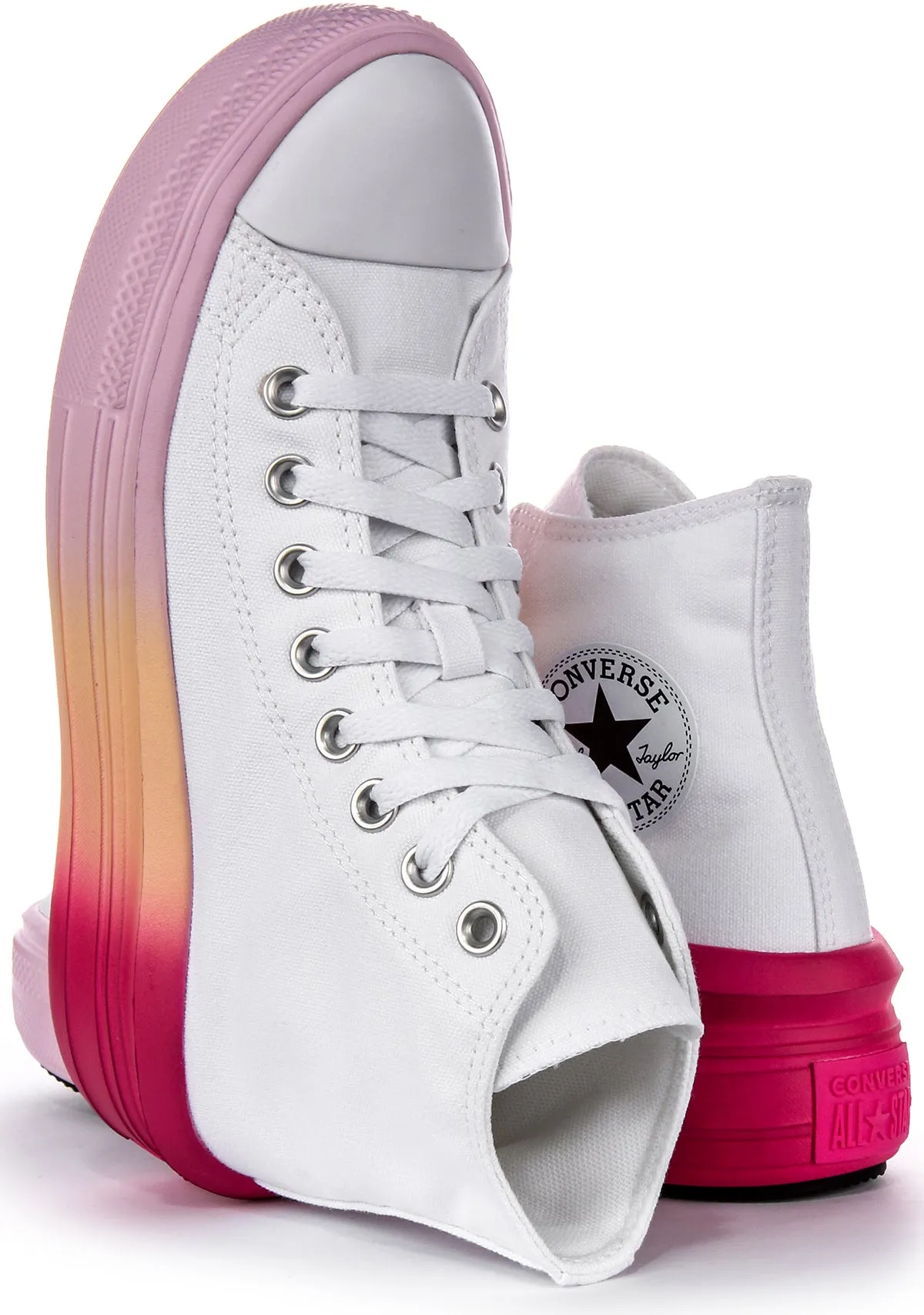 Converse All Star Movie A07372C In White Pink For Junior Shoes Converse