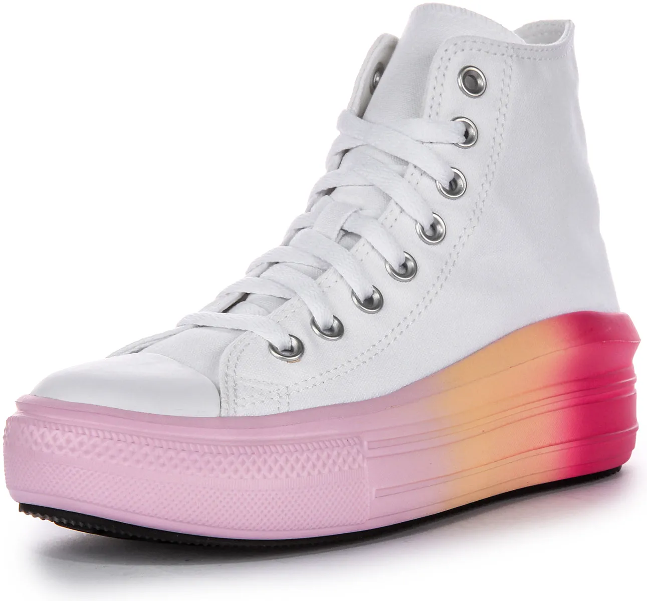 Converse All Star Movie A07372C In White Pink For Junior Shoes Converse