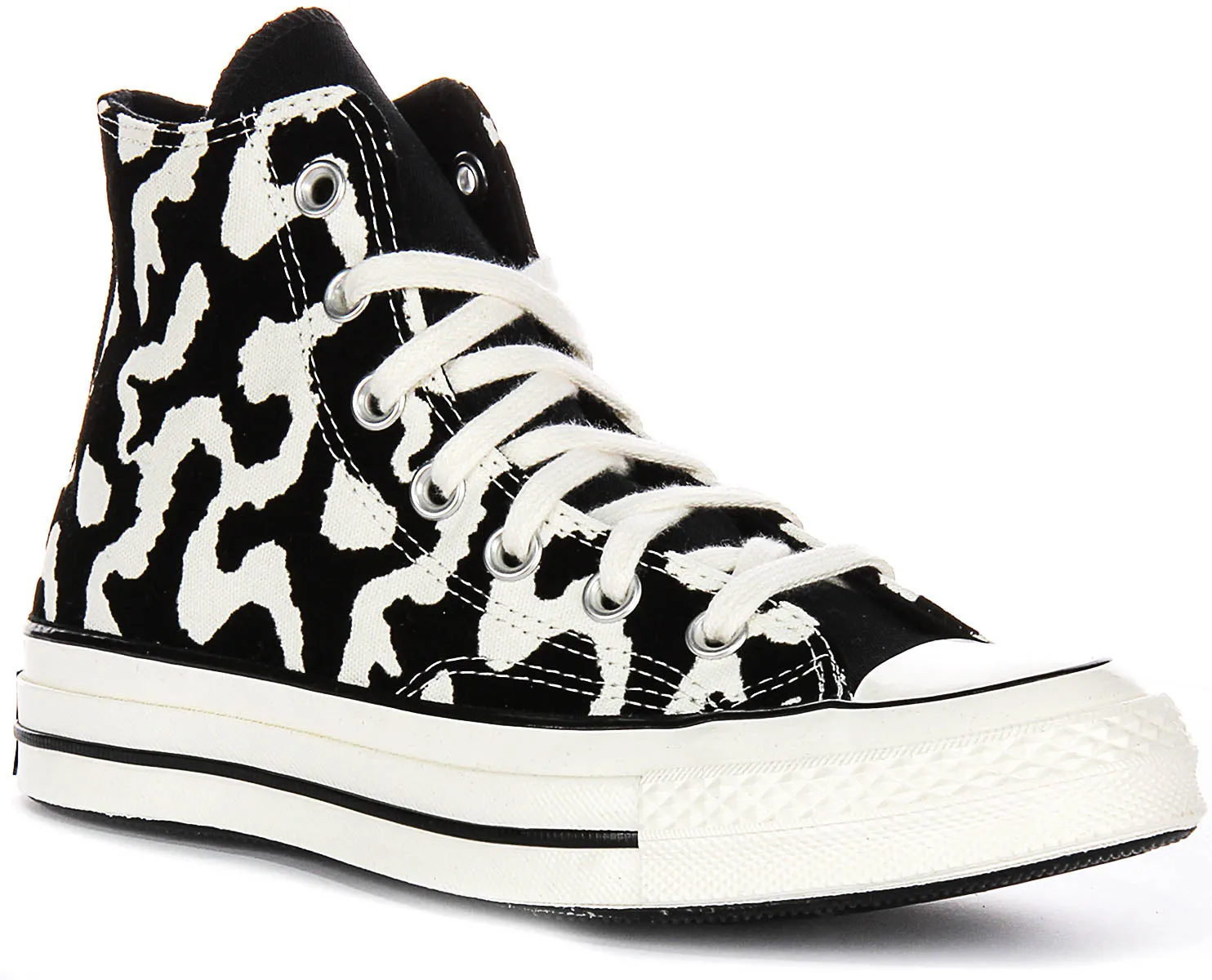 Converse Chuck 70s Hi A12350C In Black White Remix Leopard Shoes Converse