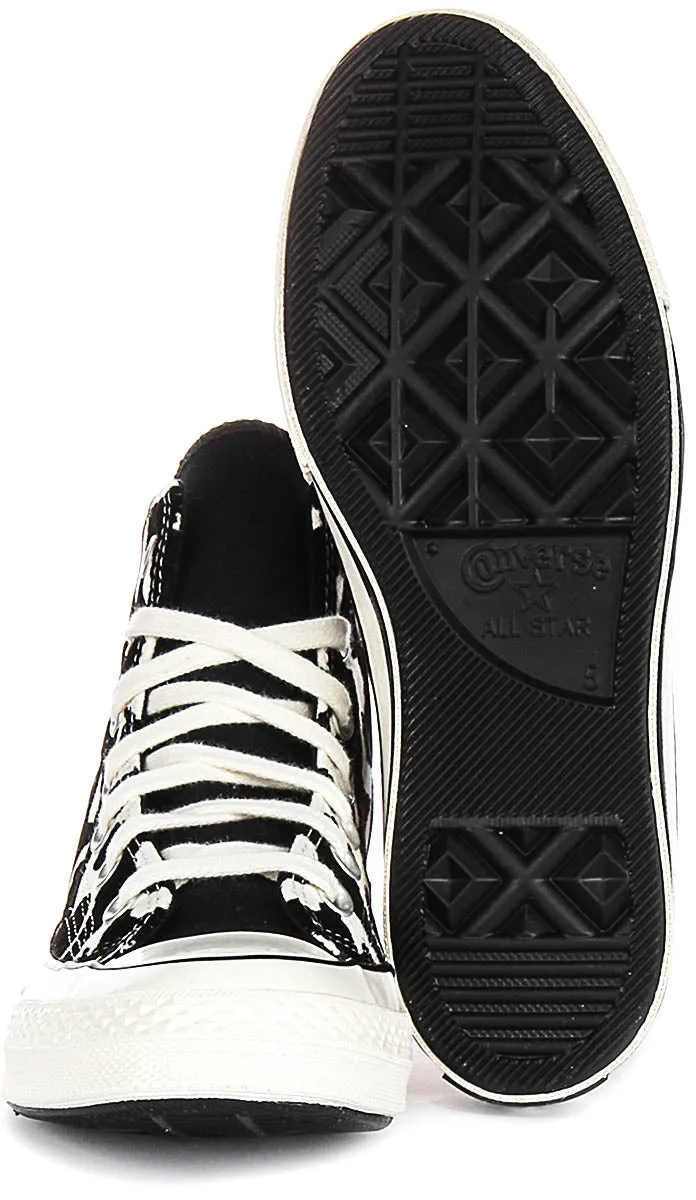 Converse Chuck 70s Hi A12350C In Black White Remix Leopard Shoes Converse