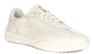 Converse Run Star Trainers A12778C In Cream Leather Shoes Converse