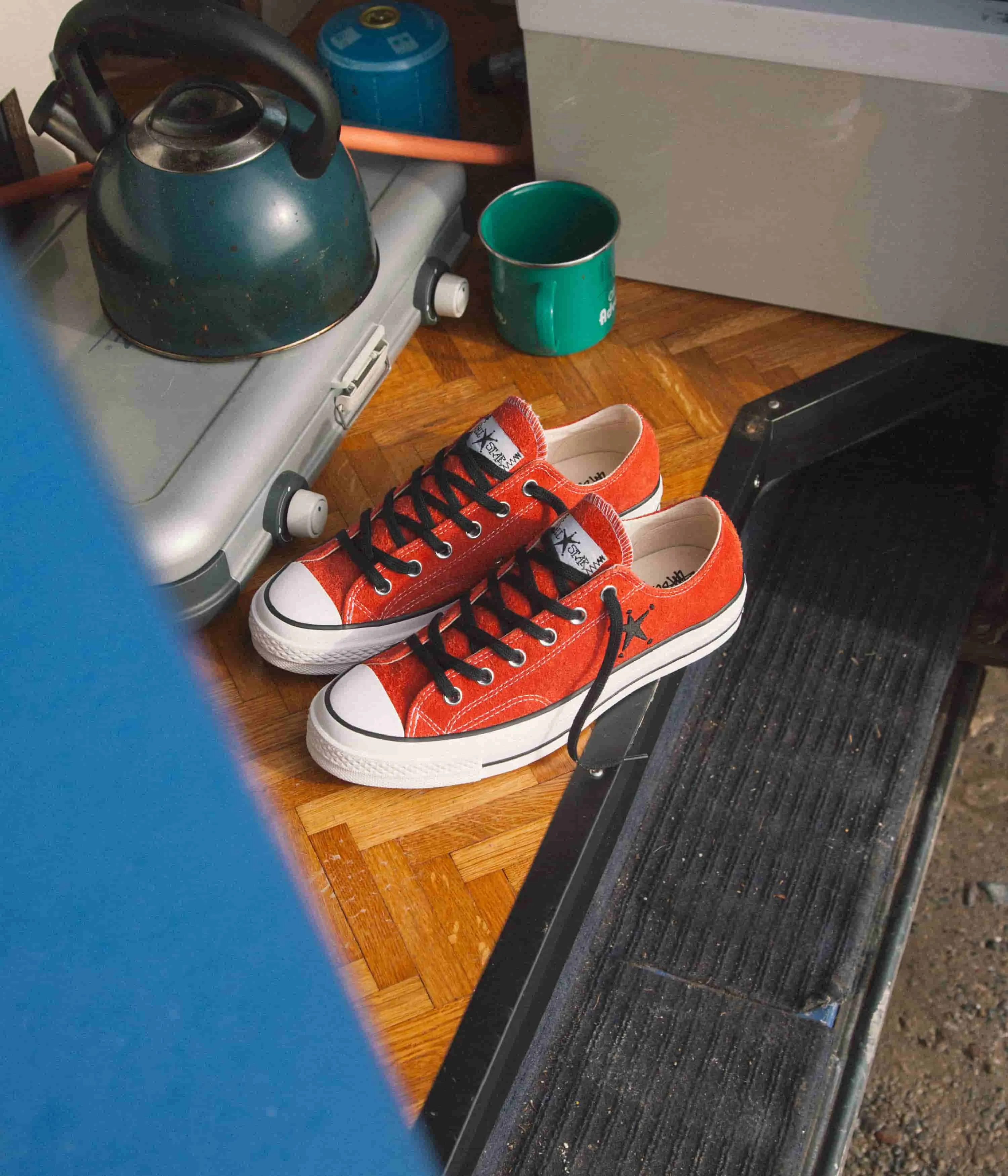 Converse x Stussy Chuck 70 Ox Shoes - Poppy Red Converse Shoes
