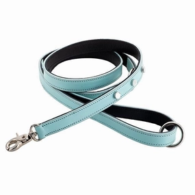 Customizable Charm Leather Dog Leash Aqua dog mobility,outdoor pet aid