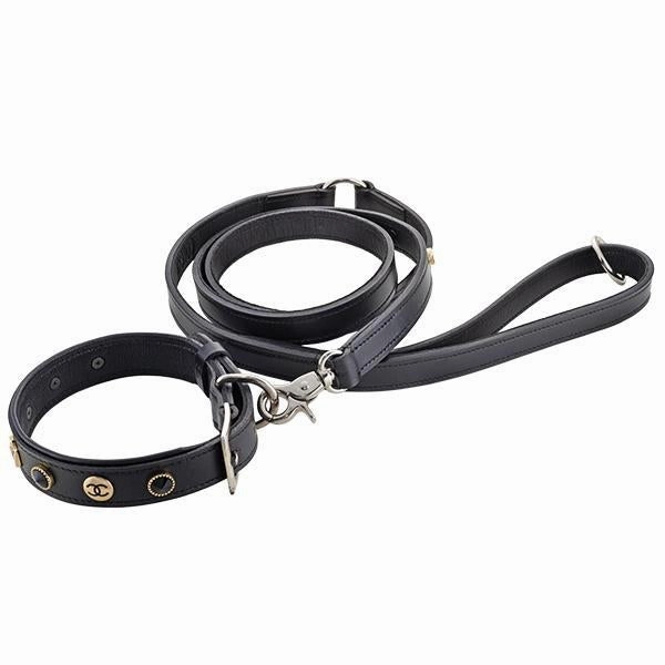Customizable Charm Leather Dog Leash Black dog mobility,outdoor pet aid
