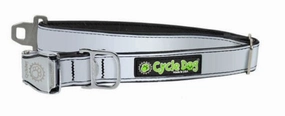 Cycle Dog MAX Reflective Regular Width Metal Clasped Collar -Silver- dog collar,pet neck strap