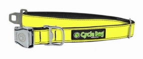 Cycle Dog MAX Reflective Regular Width Metal Clasped Collar -Yellow- dog collar,pet neck strap