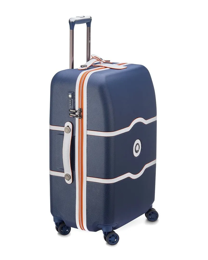 Delsey Paris Chatelet Hardside Luggage with Spinner Wheels (Navy, Checked-Medium 24 Inch) Bags Delsey-Paris