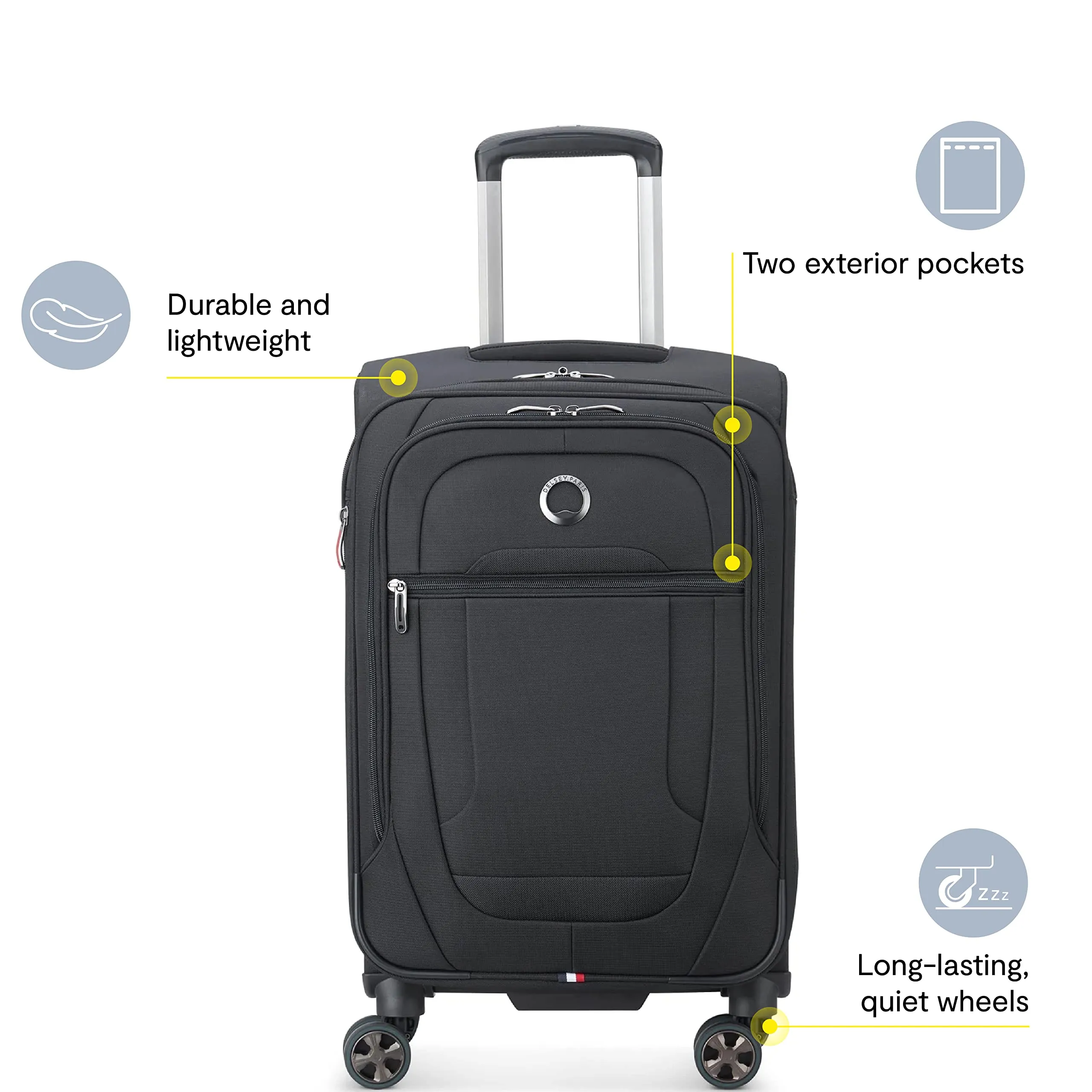 Delsey Paris Helium DLX Softside Expandable Carry On Luggage with Spinner Wheels Bags Delsey-Paris