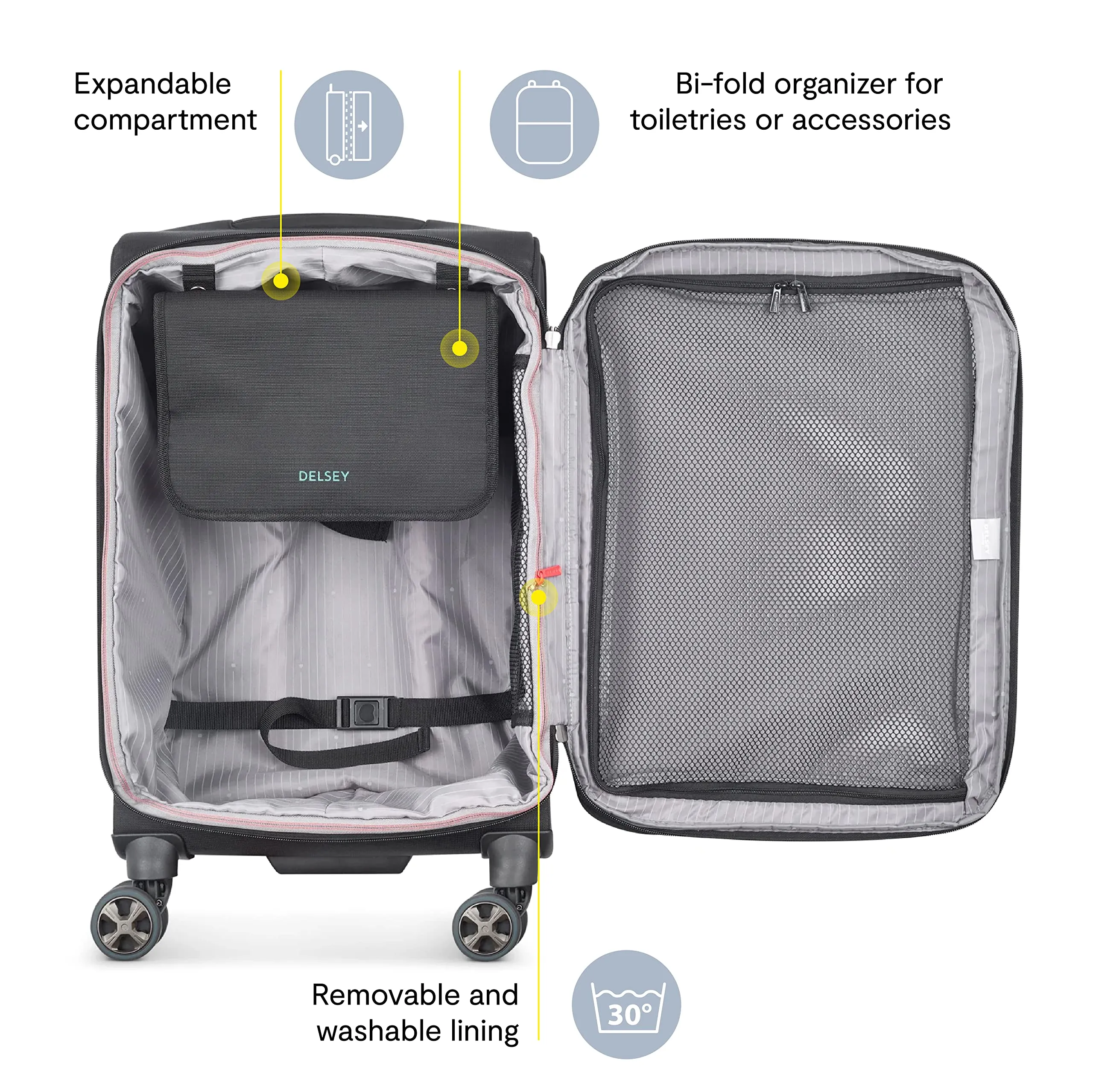 Delsey Paris Helium DLX Softside Expandable Carry On Luggage with Spinner Wheels Bags Delsey-Paris