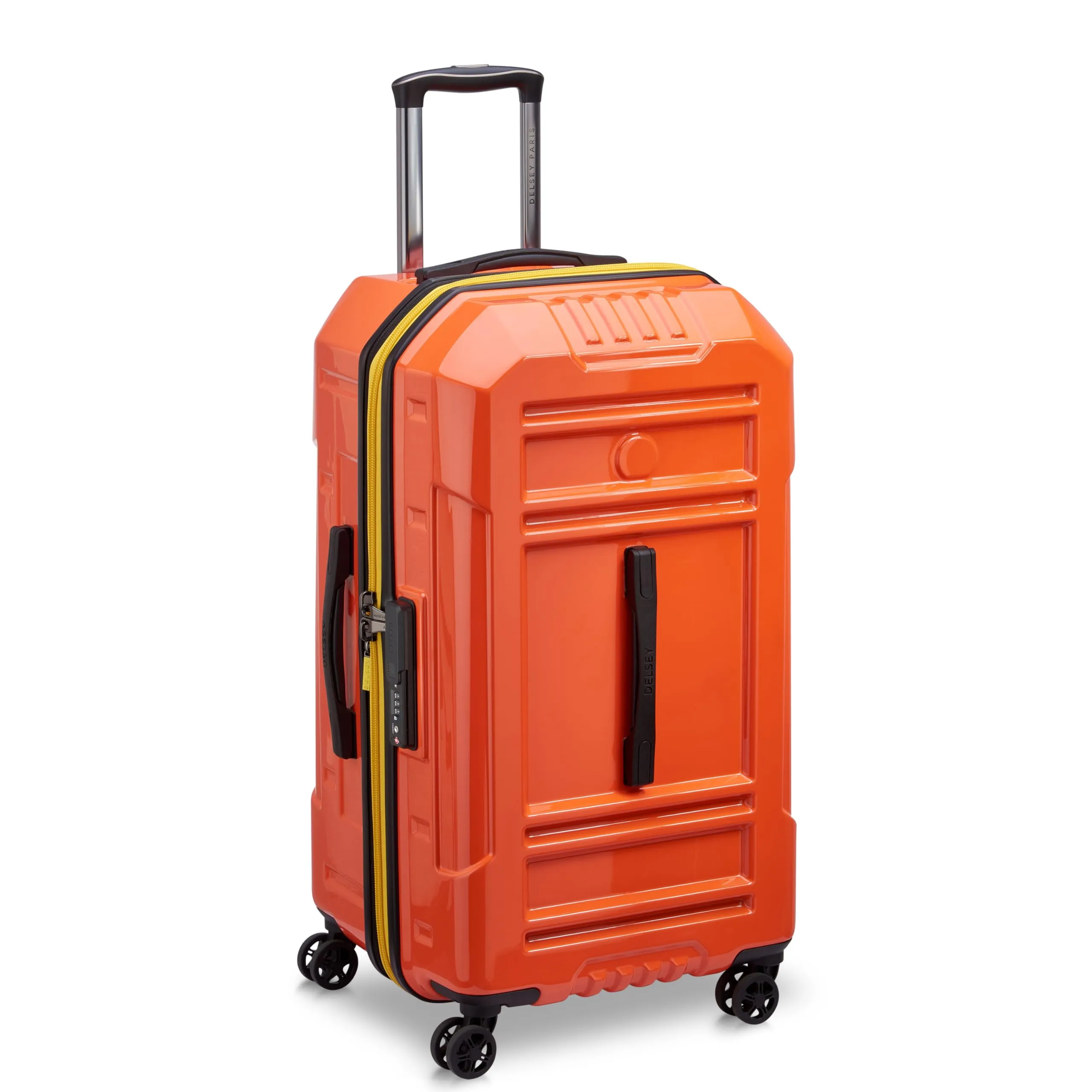 DELSEY Paris Rempart Hardside Expandable Luggage Trunk with Spinner Wheels (Checked Medium Trunk 26 Inch) Bags Delsey-Paris