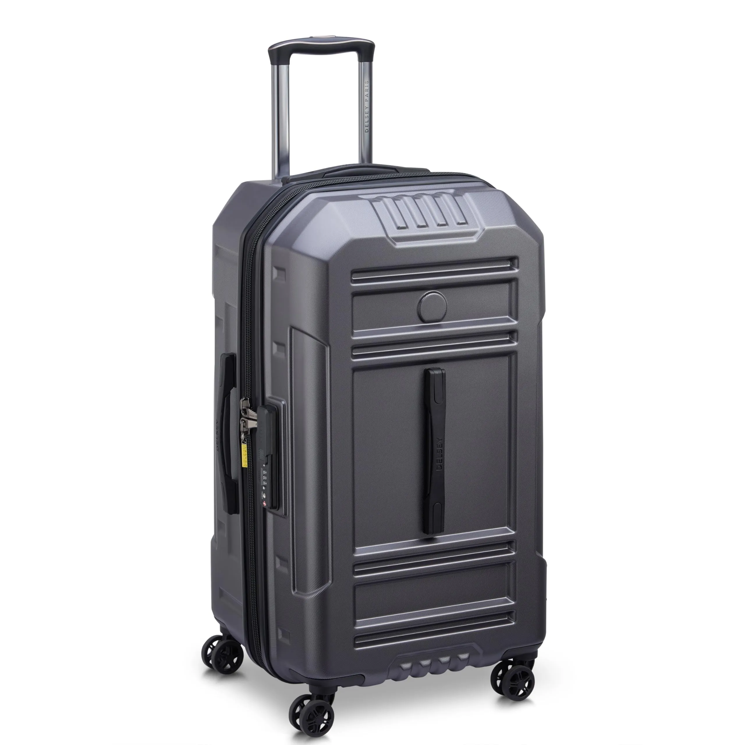 DELSEY Paris Rempart Hardside Expandable Luggage Trunk with Spinner Wheels (Checked Medium Trunk 26 Inch) Bags Delsey-Paris
