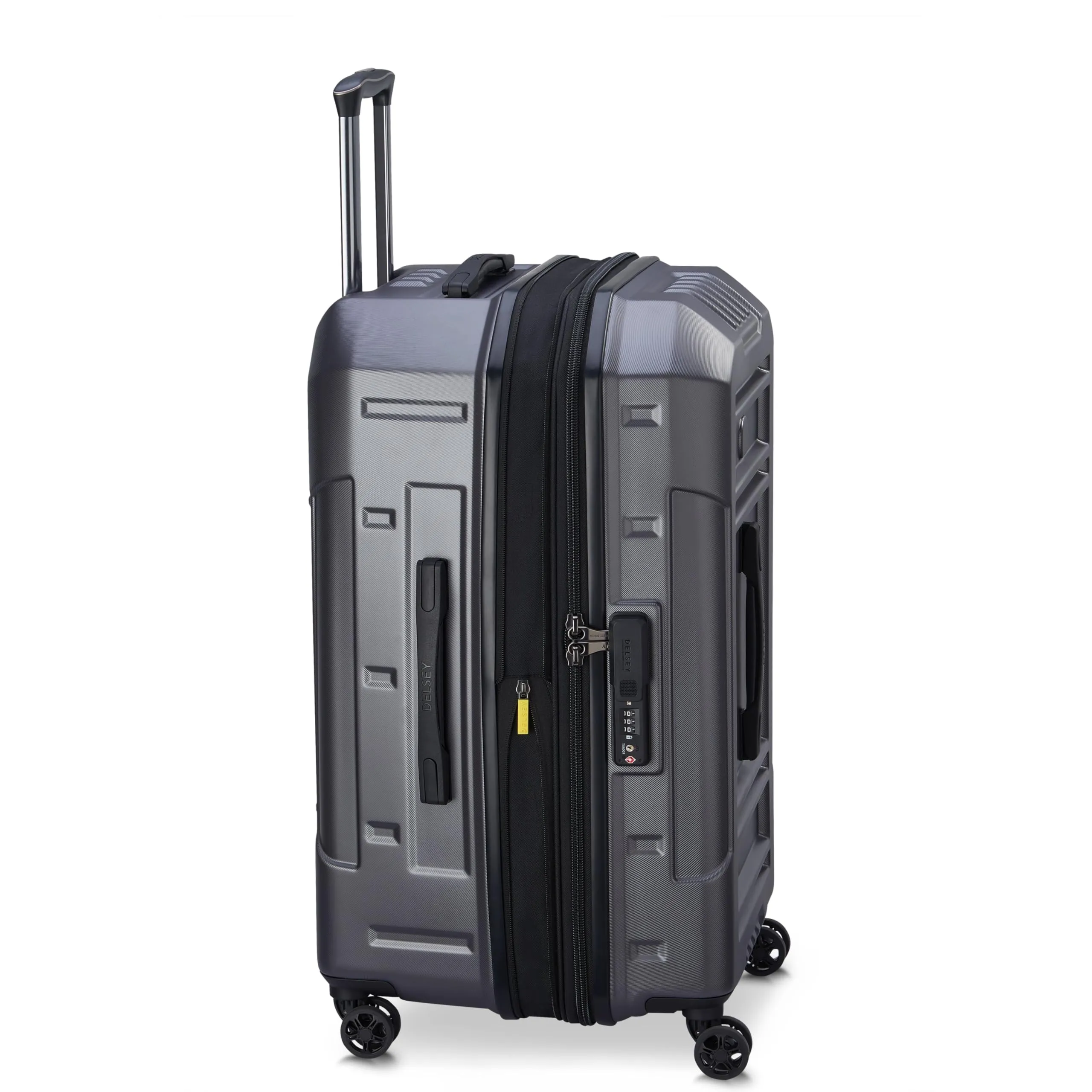 DELSEY Paris Rempart Hardside Expandable Luggage Trunk with Spinner Wheels (Checked Medium Trunk 26 Inch) Bags Delsey-Paris