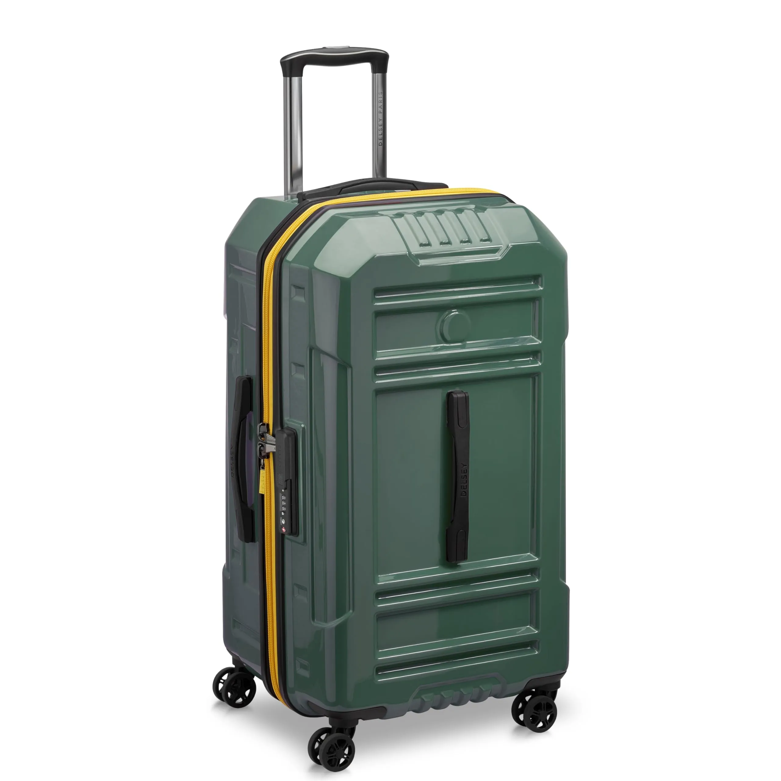 DELSEY Paris Rempart Hardside Expandable Luggage Trunk with Spinner Wheels (Checked Medium Trunk 26 Inch) Bags Delsey-Paris