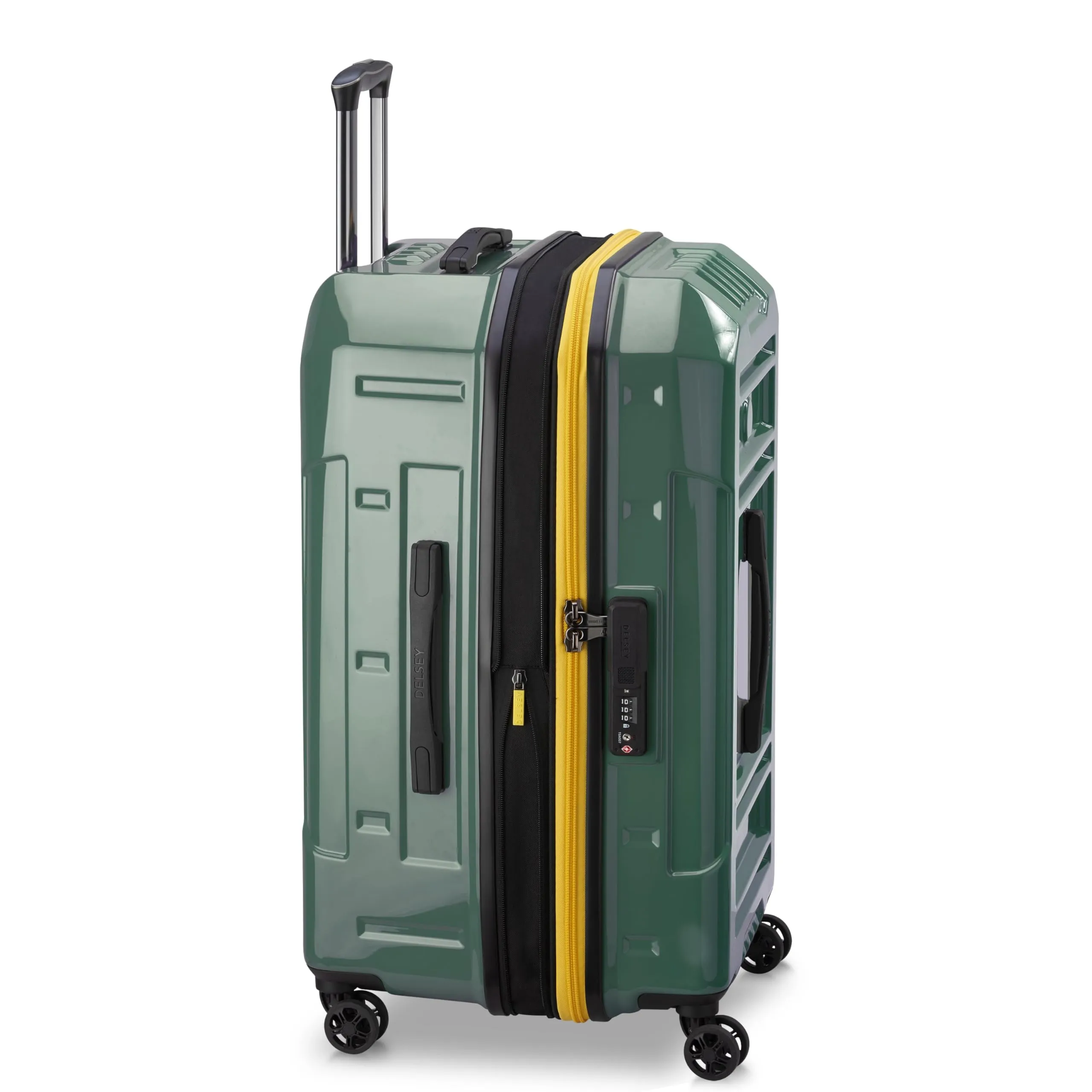DELSEY Paris Rempart Hardside Expandable Luggage Trunk with Spinner Wheels (Checked Medium Trunk 26 Inch) Bags Delsey-Paris