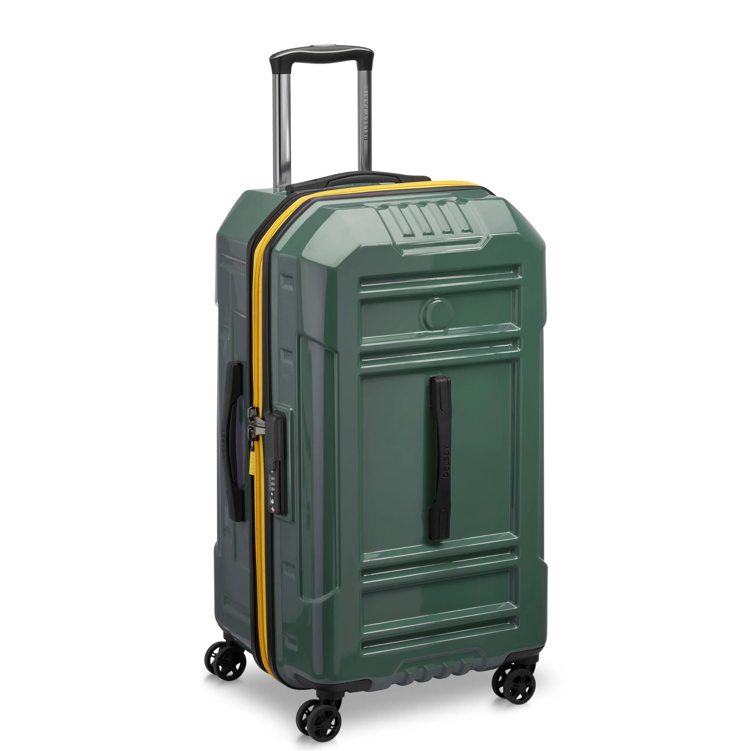 DELSEY Paris Rempart Hardside Expandable Luggage Trunk with Spinner Wheels (Checked Medium Trunk 26 Inch) Bags Delsey-Paris