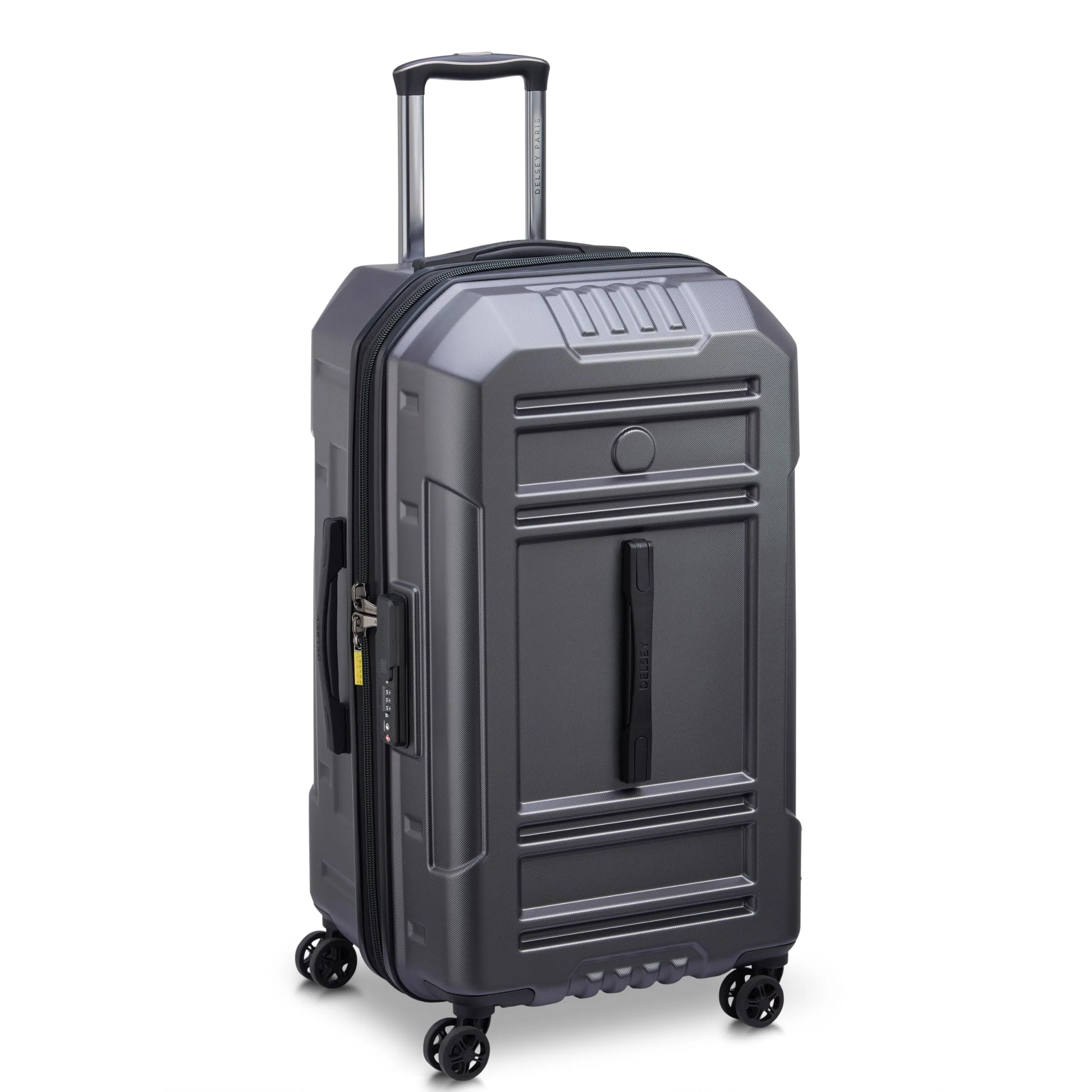 DELSEY Paris Rempart Hardside Expandable Luggage Trunk with Spinner Wheels (Checked Medium Trunk 26 Inch) Bags Delsey-Paris