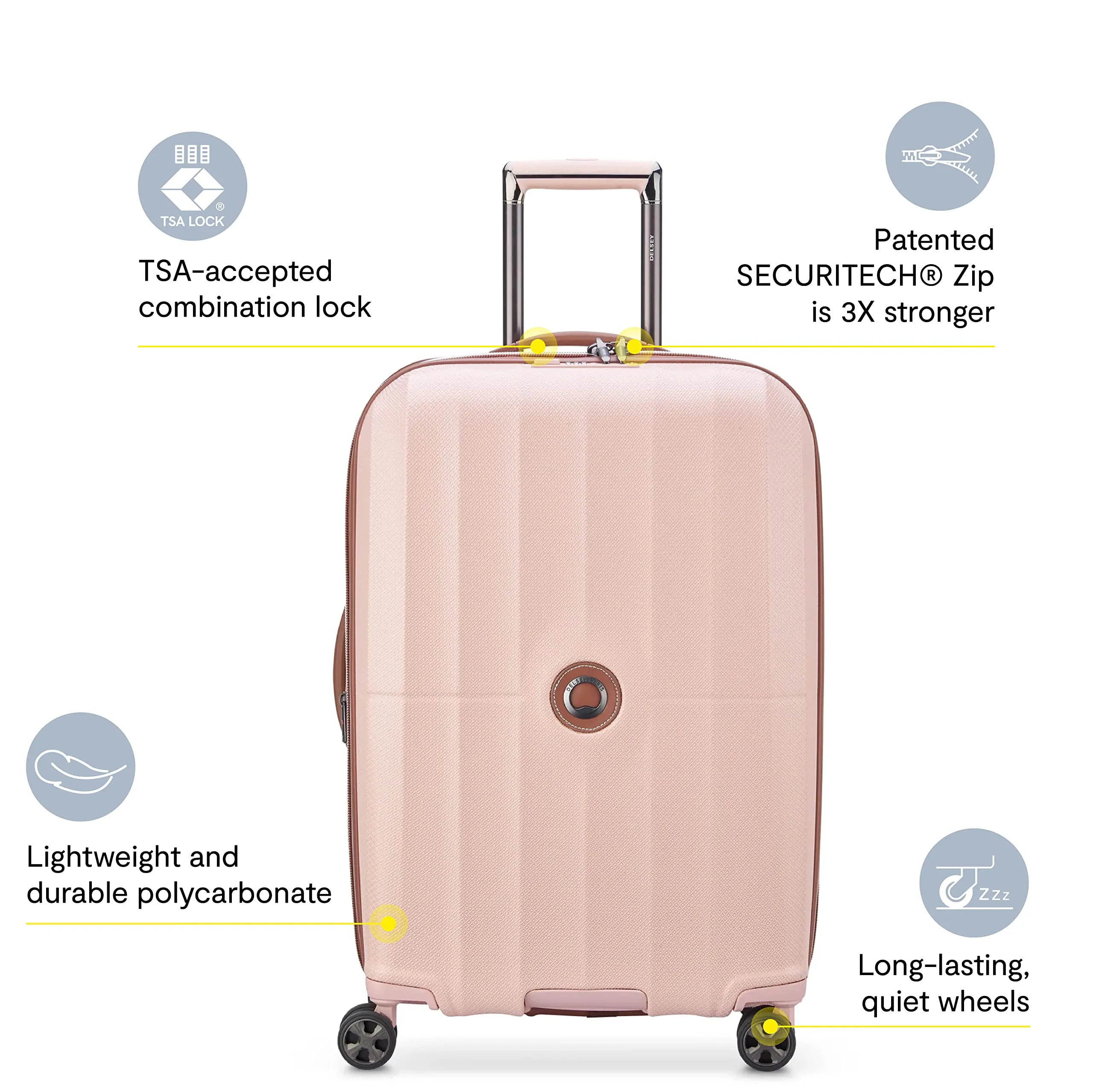 DELSEY Paris St. Tropez 24" 4-Wheel Medium Luggage Bags Delsey-Paris