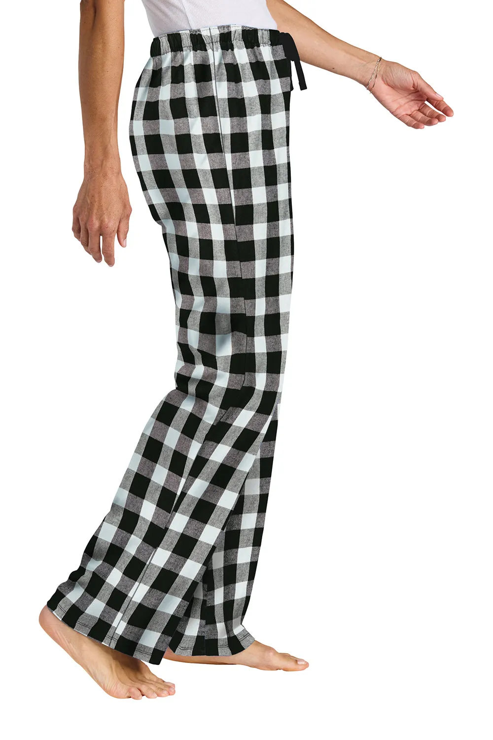 District Womens Flannel Plaid Lounge Pants - Black/White Buffalo Check  Buy new Clothing District