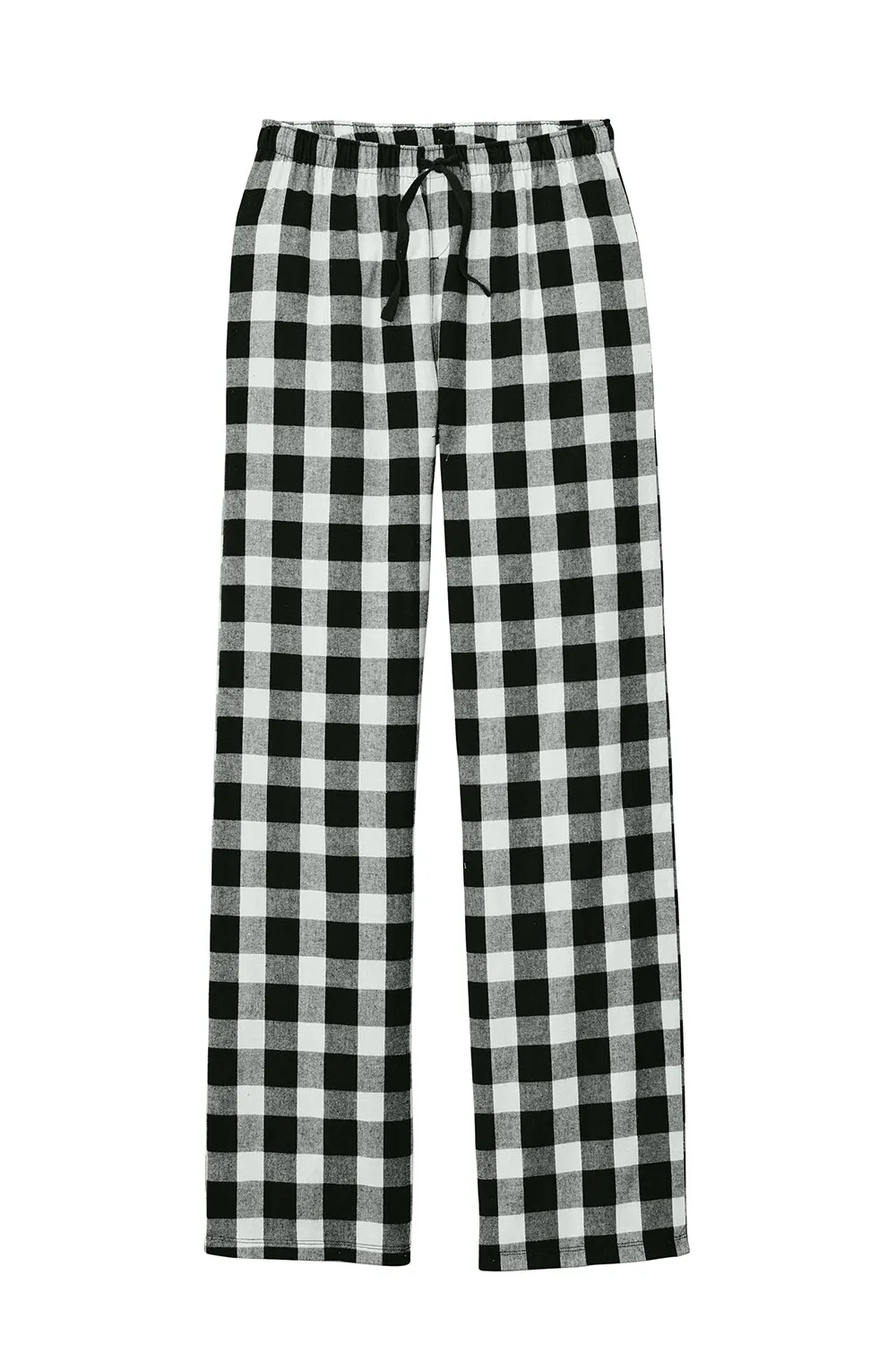 District Womens Flannel Plaid Lounge Pants - Black/White Buffalo Check  Buy new Clothing District