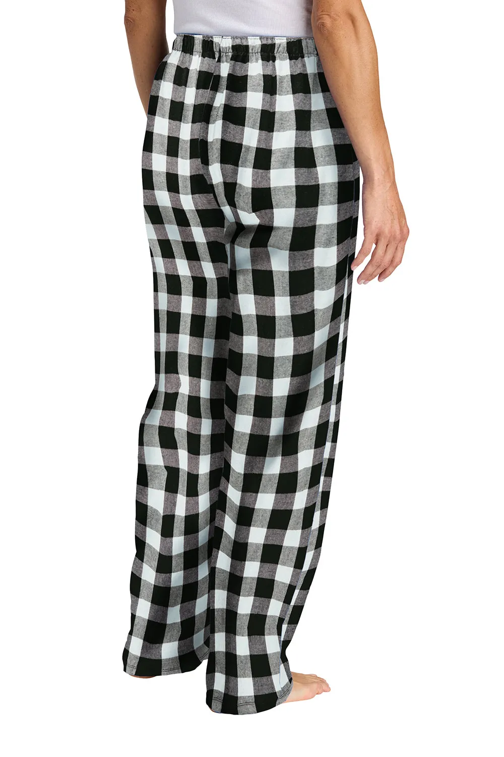 District Womens Flannel Plaid Lounge Pants - Black/White Buffalo Check  Buy new Clothing District