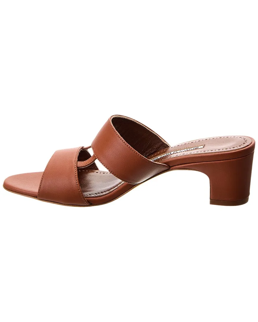 DNU Manolo Blahnik Chus 50 Leather Sandal (Authentic Pre-Owned) Shoes_Manolo-Blahnik