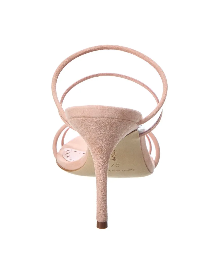 DNU Manolo Blahnik Invymu 90 Vinyl & Suede Sandal (Authentic Pre-Owned) Shoes_Manolo-Blahnik