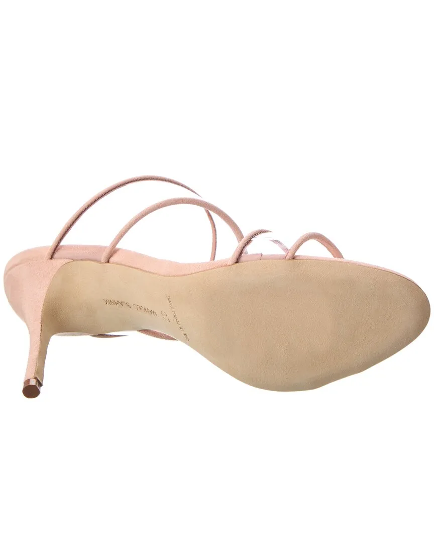 DNU Manolo Blahnik Invymu 90 Vinyl & Suede Sandal (Authentic Pre-Owned) Shoes_Manolo-Blahnik