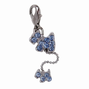 Dog And Puppy Blue Dog Collar Charm