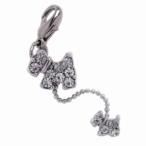 Dog And Puppy Clear Dog Collar Charm