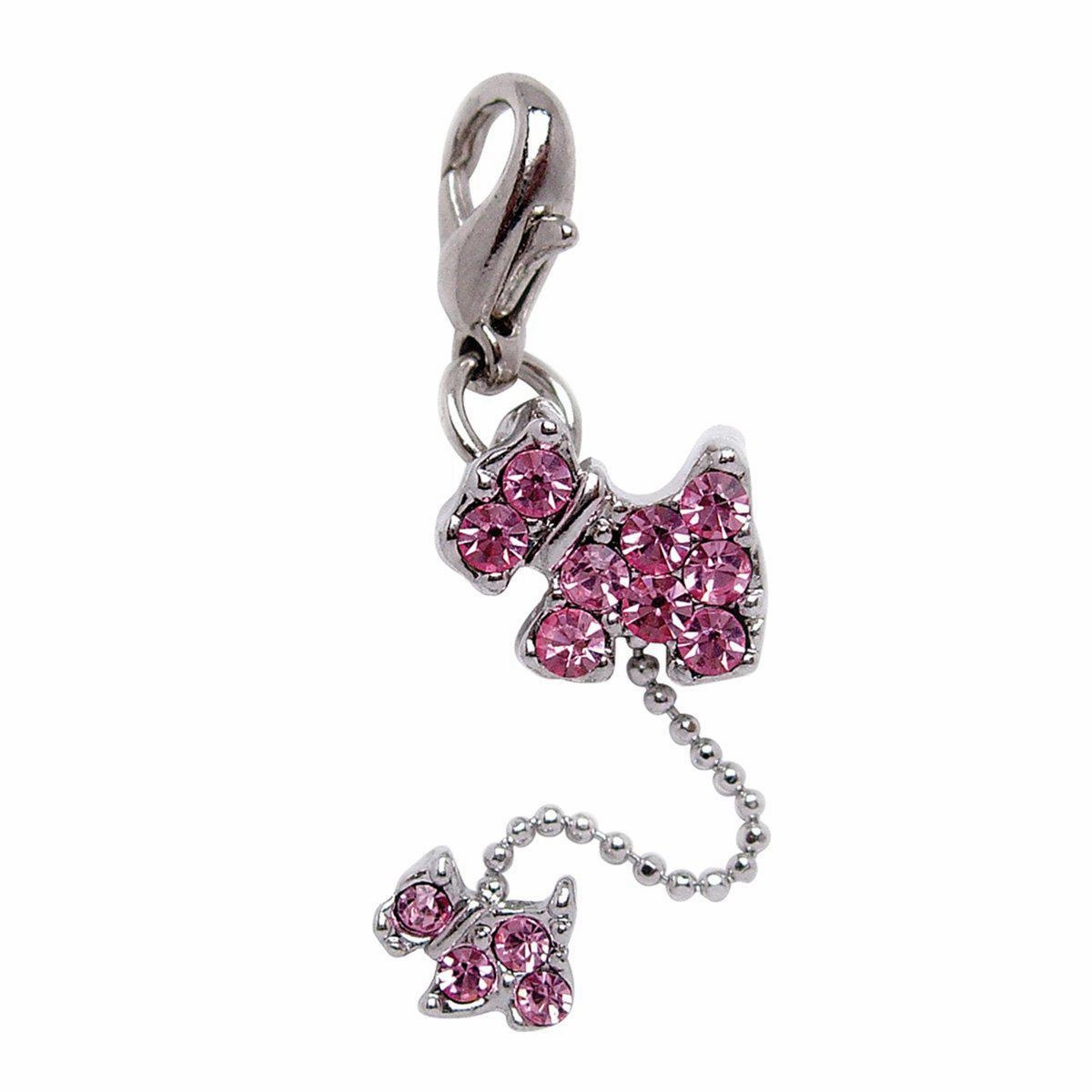 Dog And Puppy Pink Dog Collar Charm dog collar charm,pet tag